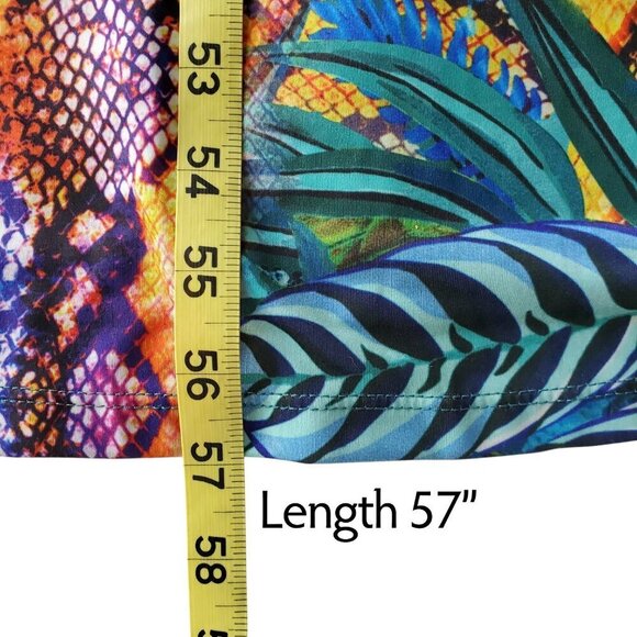 VENUS Maxi Dress Bright Colorful Tropical Print Off Shoulder Boho Flowy Long S - Picture 10 of 15